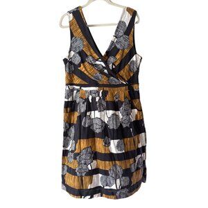Anthropologie Deletta Graphic Print Wrap Top Mini Dress